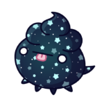 A blackish blue Spoopy with a bright night sky complexion resembling the stars in outerspace.